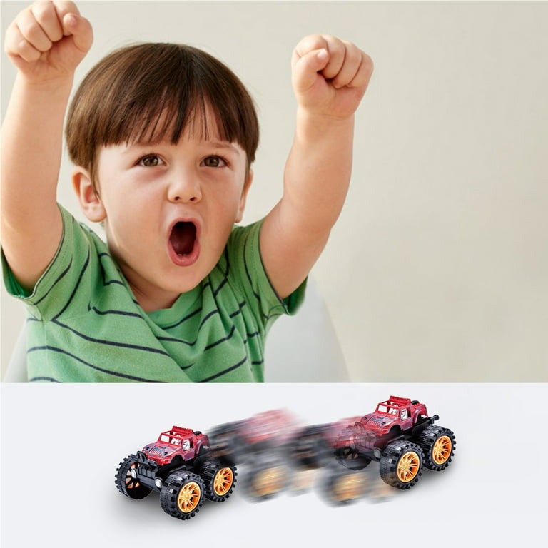 Car for Toddler Boys Small Engines That Run Printing Frictional Toy Car  Children Absorbing Off Road Vehicle Toys 360° Rotating Drift Stunt Toy Car