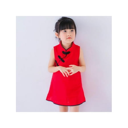 Lavaport Kids Girl Chinese Qipao Dress Party Wedding Sleeveless Tang (Best Chinese Wedding Dress Makers)