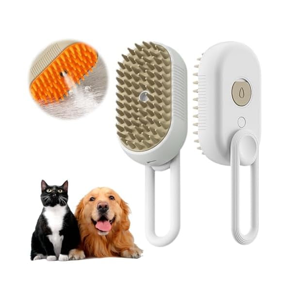 HAYAN Pet Steam Groomer Brush Electric,Electric Cat Grooming Brush for Pets Hair Massaging Cleaning Shedding,Pet Steam Brushes Hair Removal Comb for Cats Dogs Grooming Supplies (white*)