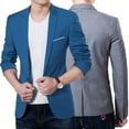 thumbnail image 4 of Veste Blazer de Costume Formelle pour Homme, Coupe Ajustée, un Bouton, Manteau, Veste, Hauts, 4 of 4