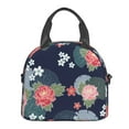 thumbnail image 3 of ZNDUO Reusable Lunch Box, Adjustable Shoulder Strap Vintage Floral Pattern Lunch Bag, 3 of 8