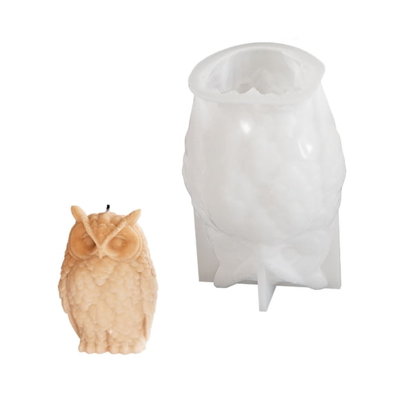ZPAQI 3D Owl Soap Mold Candle Making Moulds for Resin Art and Chocolate Crafting