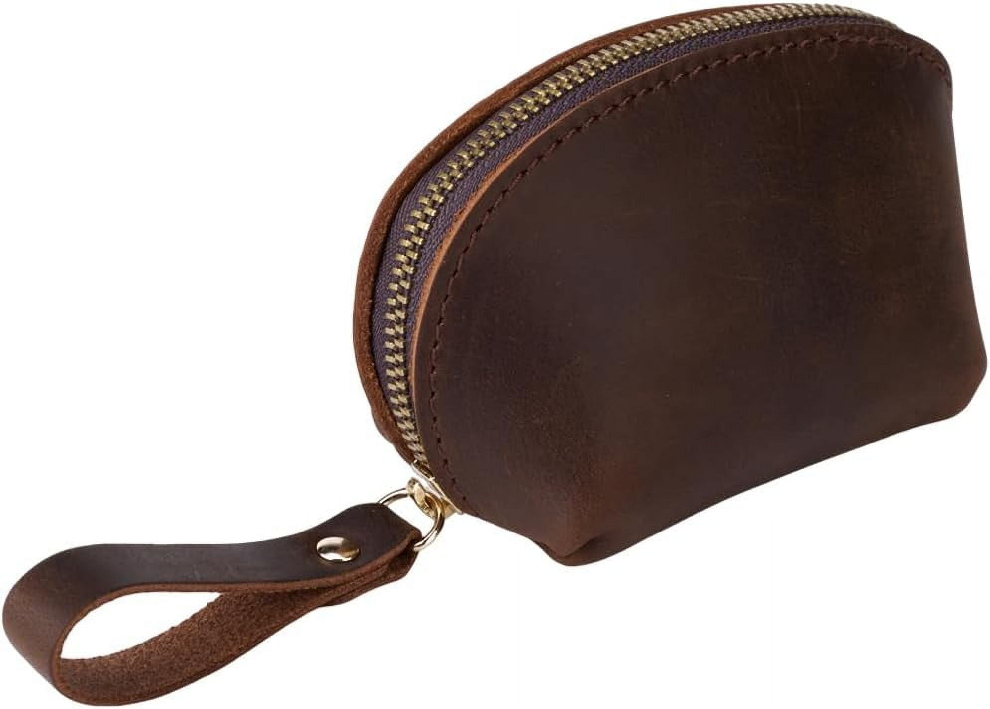 Leather Credit Card Wallets for Women Men Coin Purse with Zipper