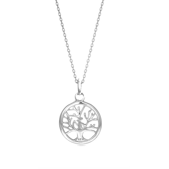 Sterling Silver Tree Of Life Pendant Charm Necklace 18 Inches