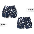 thumbnail image 5 of Picia Cherry Blossoms on Navy Background Printed Workout Shorts for Women Seamless Scrunch Butt Lifting High Waisted Yoga Gym Booty Running Moisture-wicking Short Pants-Small, 5 of 9