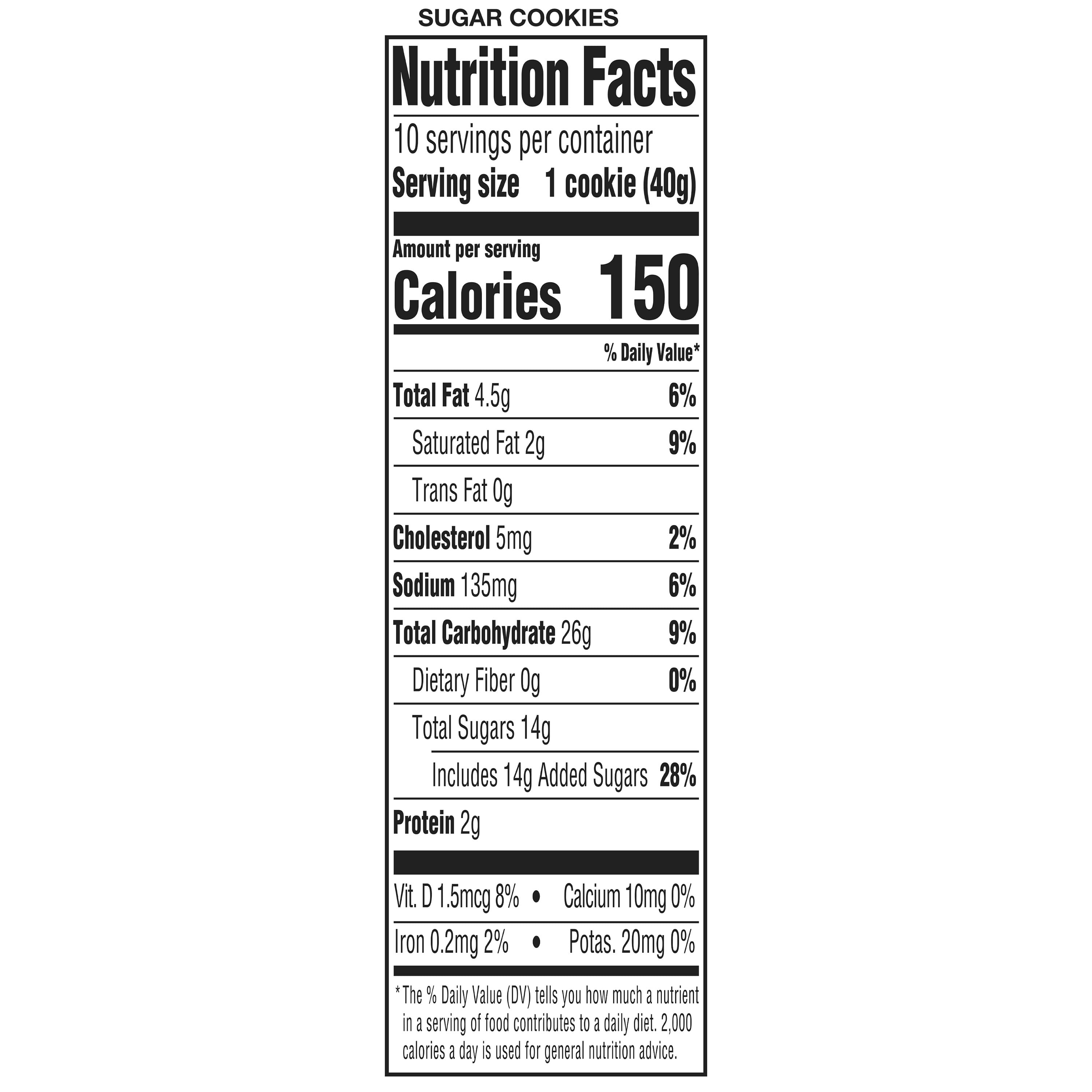 Freshness Guaranteed Sugar Baked Cookies, 14 oz, 10 Count