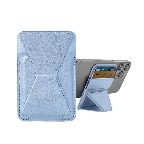 Soporte magnético Wallet CHARGEWORX de piel vegana para teléfono, color azul
