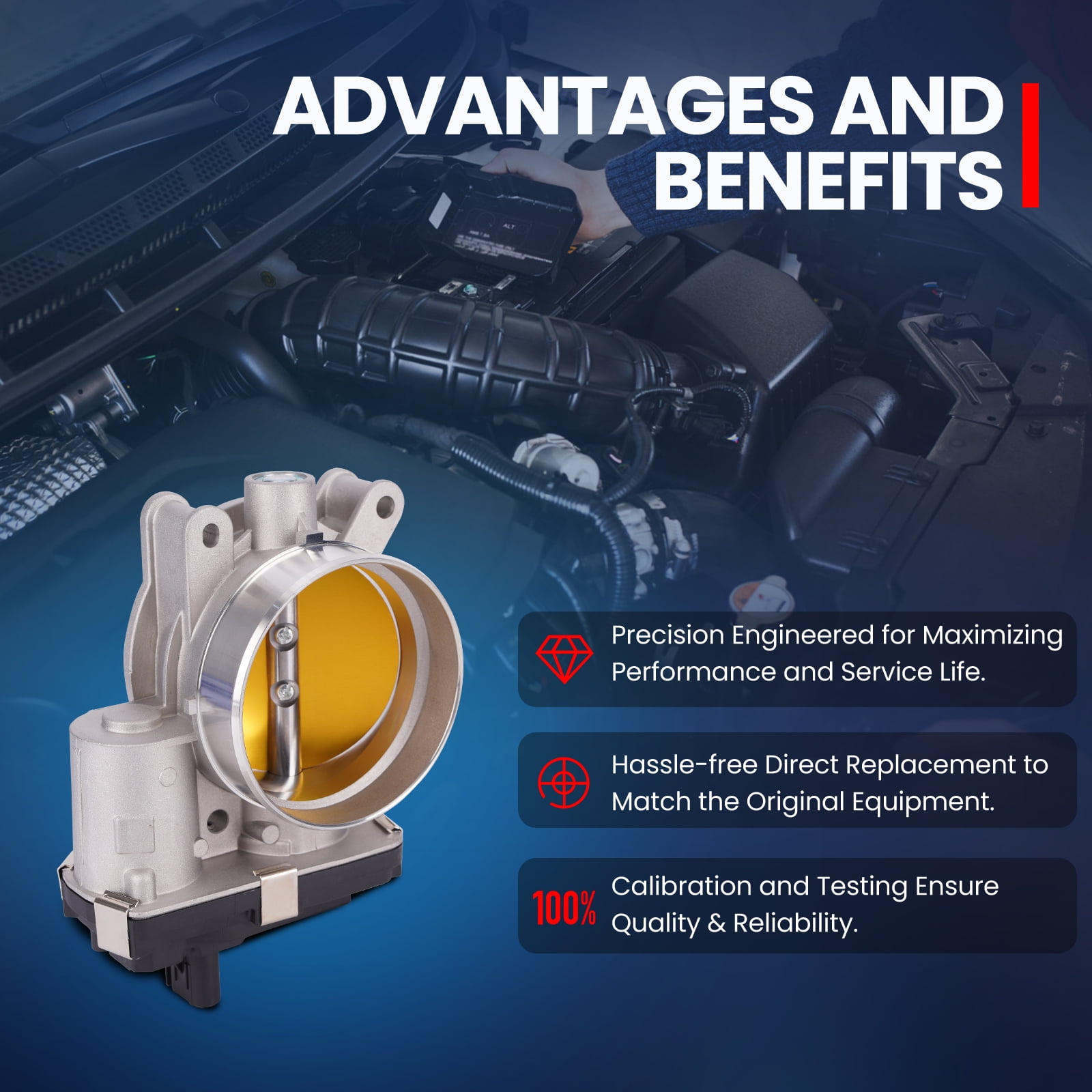 MOCA AUTOPARTS Electronic Throttle Body Fit for 2014-2021 Chevrolet Silverado V8 5.3L & 2015-2021 Chevrolet Tahoe V8 5.3L & 2015-2021 GMC Yukon V8 5.3L
