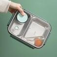 thumbnail image 4 of Tableware Stainless Steel Bento Adult Lunch Portable Leakproof Stackable Large Capacity Dishwasher Container with Divided Compartments, 4 of 7