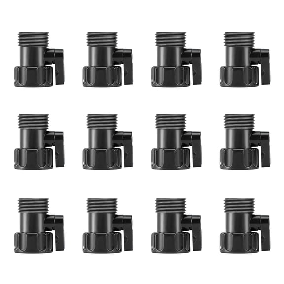 APPLAYERR 12pcs Garden Hose Shut Off Valve Plastic Black 3/4 Inch For Garden Lawn Irrigation RV Sprinklers Water Control