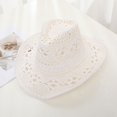 thumbnail image 3 of UDIYO Cowboy Hat Hollow Out Curled Edge Wide Brim,Men & Women's Summer Sun Hat Fishing Hat, 3 of 6