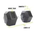 thumbnail image 5 of Mega Fitness Haltère Hexagonal en Caoutchouc 70 lb Poignée Moletée Simple Gym à Domicile, 5 of 5