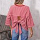 thumbnail image 3 of Tops Y Blusas de Manga 3/4 de Mujer Tops de Verano de Manga 3/4 de Mujer Moda Casual Raya Cuello Redondo 3/4 de Manga Blusas Camisas Top, 3 of 5
