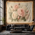 thumbnail image 6 of Blush Peonies and Roses on Sage Green, Romantic Vintage for Garden Lovers, Floral Botanical Wall Art, Mother's Day Gift, Tapestry Wall Hanging for Bedroom and Living Room, 6 of 7