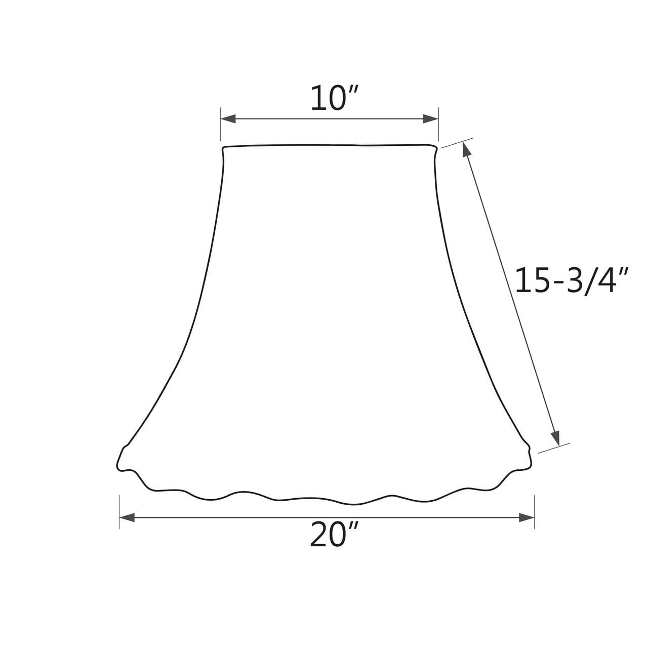 Aspen Creative 34005 Transitional Scallop Bell Shape Spider Construction Lamp Shade in White, 20" wide (10" x 20" x 15 3/4")