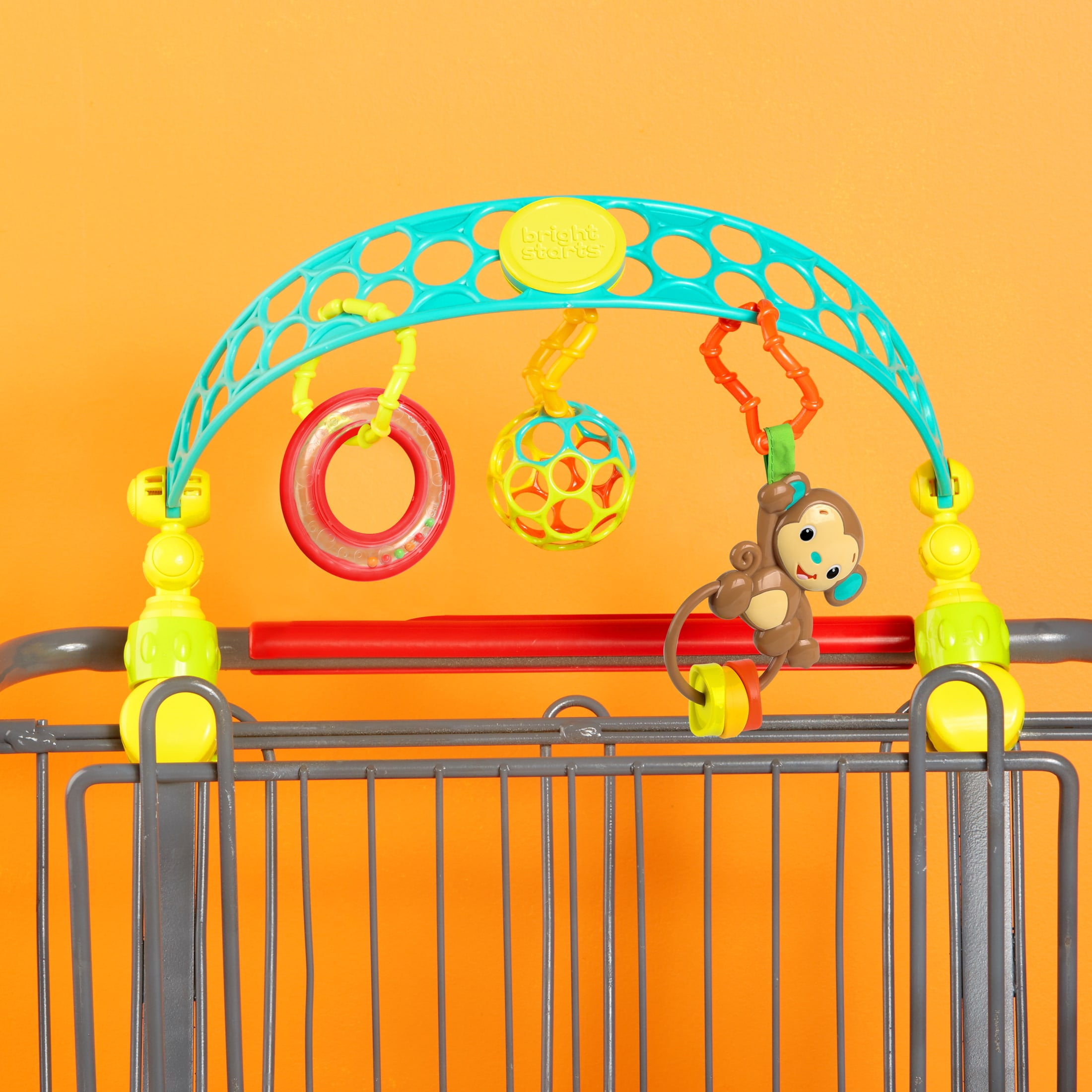Bright Starts OBall Flex 'n Go Activity Arch Take-Along BPA-free Baby Stroller Toy, Age Newborn+