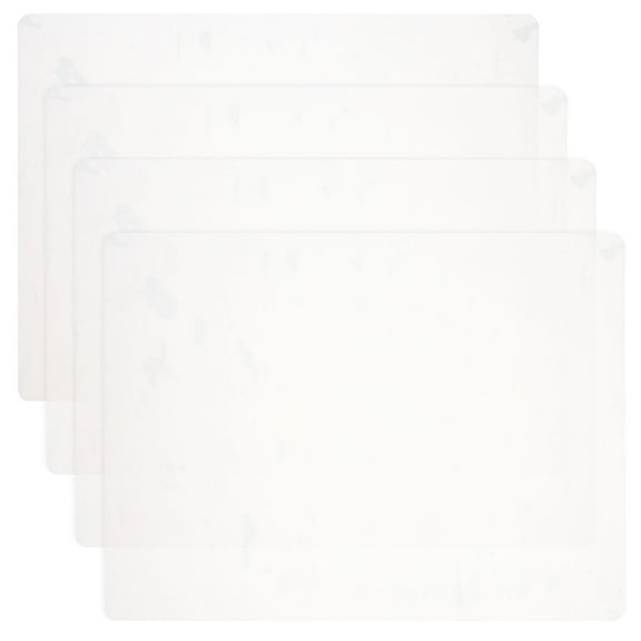 ELAYARD Set of 4 White Silicone Placemats Non- Dining Mats for Home Kitchen Table
