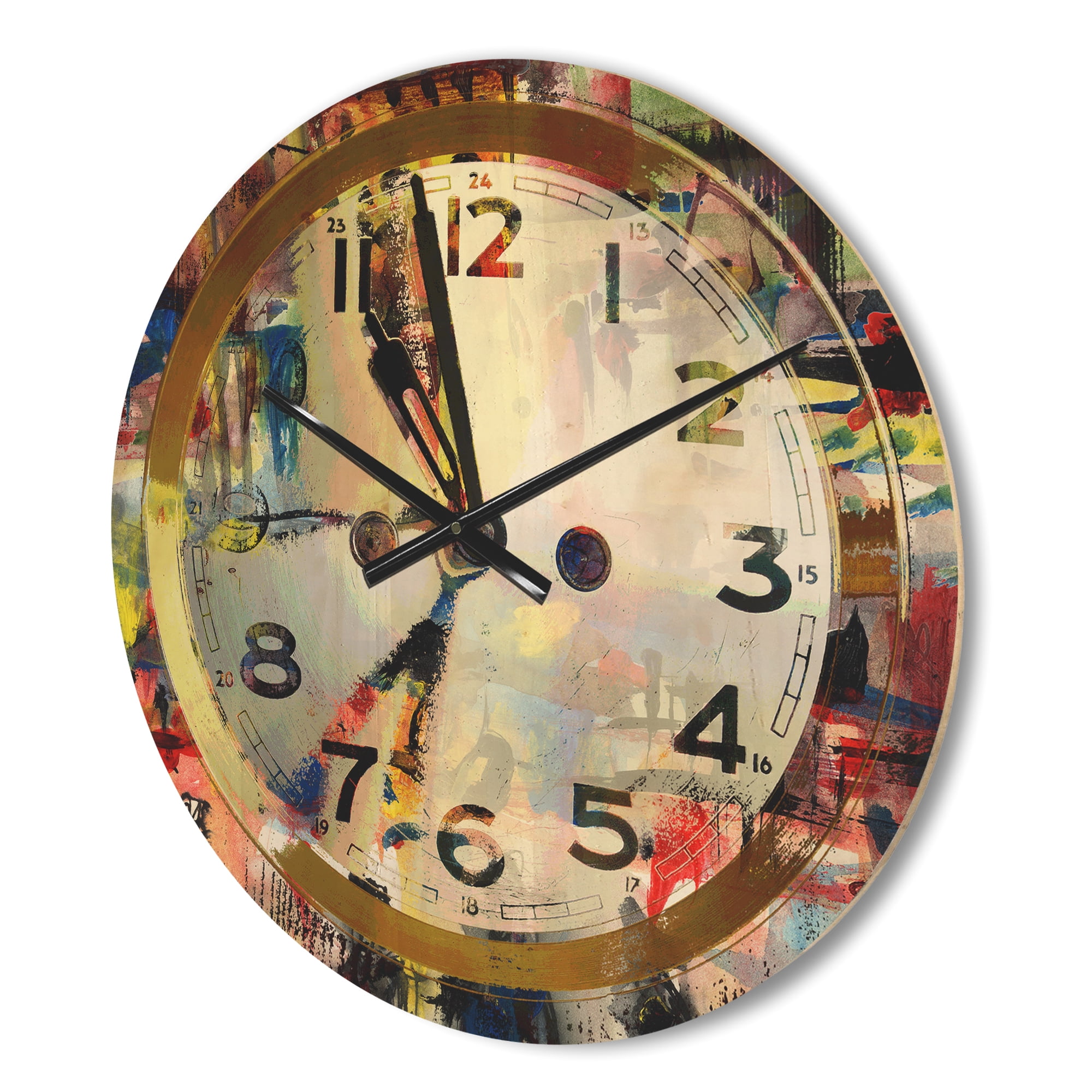 Designart 'Time and People Acrylic' Modern Wood Wall Clock
