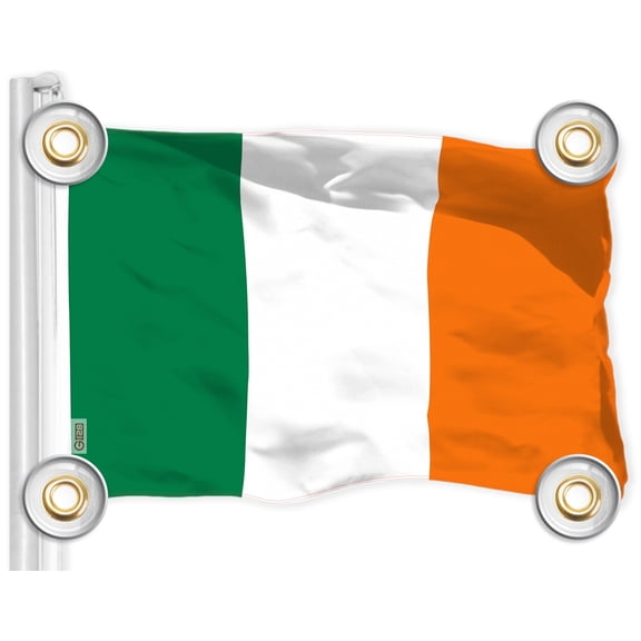 G128 3x5 ft Ireland Irish Flag 4 Corner Brass Grommets 150D Polyester Perfect For Balcony