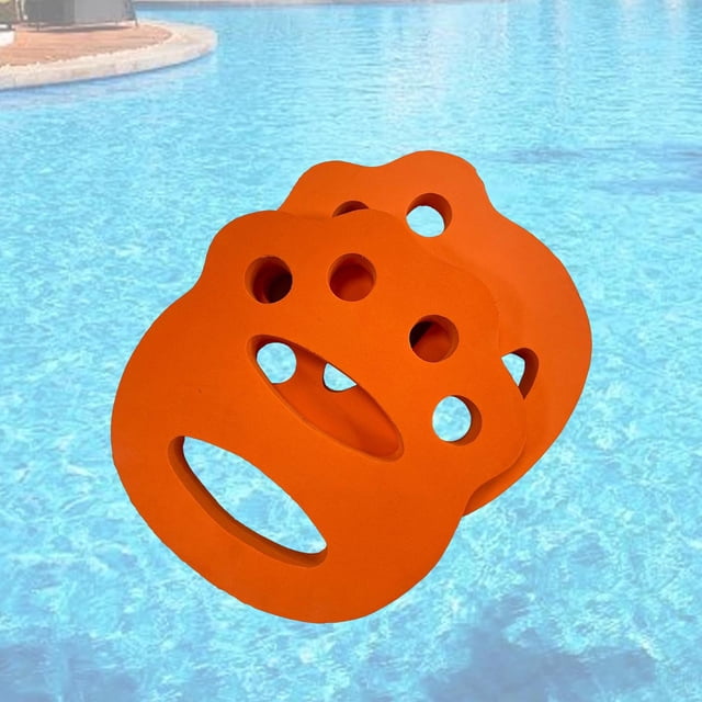 2 piezas Discos de ejercicio acuático discos de natación profesionales para hombres niños principiantes Naranja