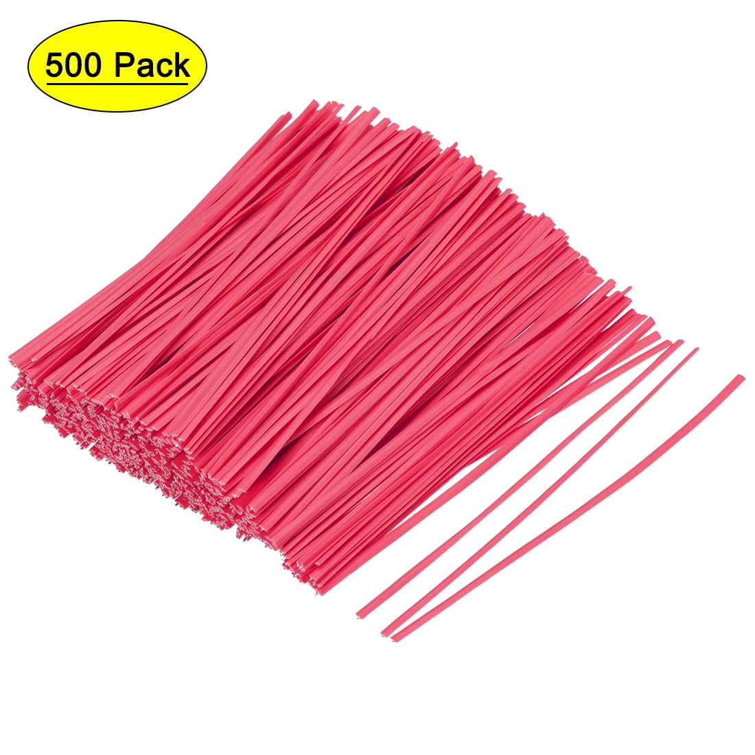 Uxcell Twist Ties 5 Inch Metal, Plastic Flat Stronger PVC Coated Iron Red 500 Pack