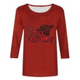 thumbnail image 4 of Makaor Casual Tops for Women Trendy Christmas Plus Size Crew Neck Shirts Graphic 3/4 Sleeve Pullover Tees Cute Vacation Clothes, 4 of 5
