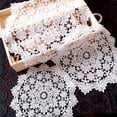 thumbnail image 1 of Ensemble de 4 Napperons en Dentelle, Dessous de Verre en Dentelle, Tapis Rond en Forme de Fleur, Napperons, Dailies, 25 cm, Platycodon Grandiflorum (Style 2), 1 of 2