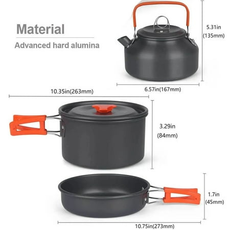 

QUHNG Experience Unforgettable Adventure with Lightweight Durable Aluminum Camping Cookware Set - Reliable Outdoor Cooking Gear - Convenient Equipment for BBQ Hiking Camping and Picni