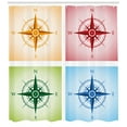 thumbnail image 3 of Ambesonne Compass Shower Curtain, Colorful Windroses, 69"Wx70"L, Multicolor, 3 of 3