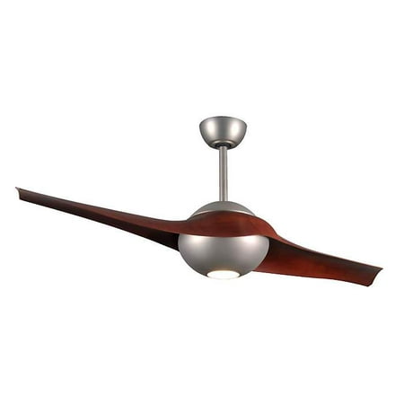 60 C Iv 2 Blade Ceiling Fan With Hand Held And Wall Remote Brushed Nickel With Rosewood Blades