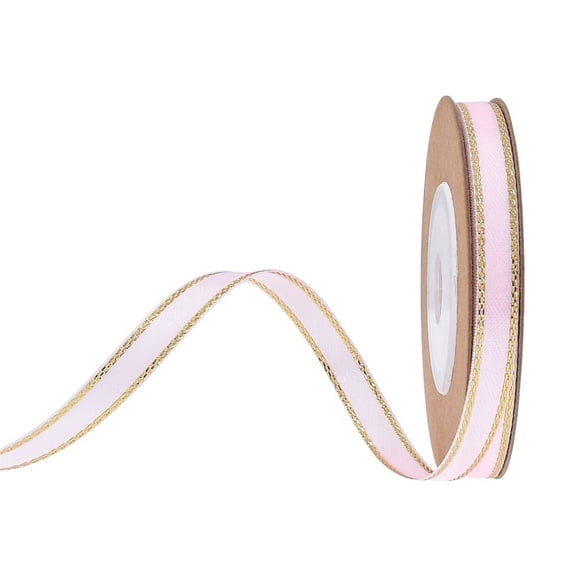 Namzi Small Ribbon, light pink Thin Ribbon, 2 Rolls Polyester Ribbon (6mm50yd Each), Fine Decorative Ribbon for Gift Wrapping & Crafts.