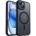 thumbnail image 1 of Funda Magnética para iPhone 15, Cubierta Mate Translúcida a Prueba de Golpes - Negro, 1 of 7