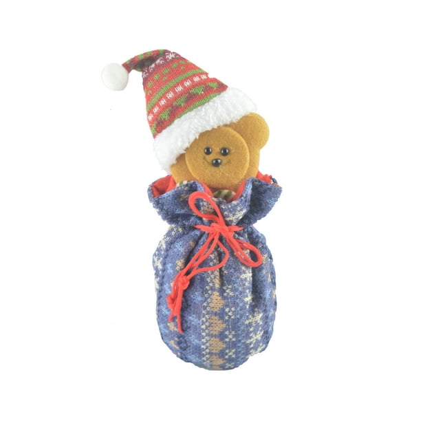 Bearachild Calcetines de Navidad, bolsa de regalo, colgante de árbol, artesanía, accesorios multiusos para el hogar, adorno, contenedor de dulces, Kits de decoración para fiestas forma de oso Bearachild HA068775-01