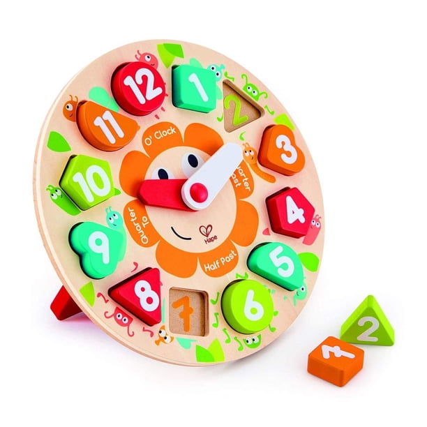 Reloj Puzzle Toy Hape Chunky para bebés y niños pequeños