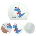 thumbnail image 3 of Unique Bargains 1 Pc Silicone Cartoon Dinosaur Swim Cap White, 3 of 6