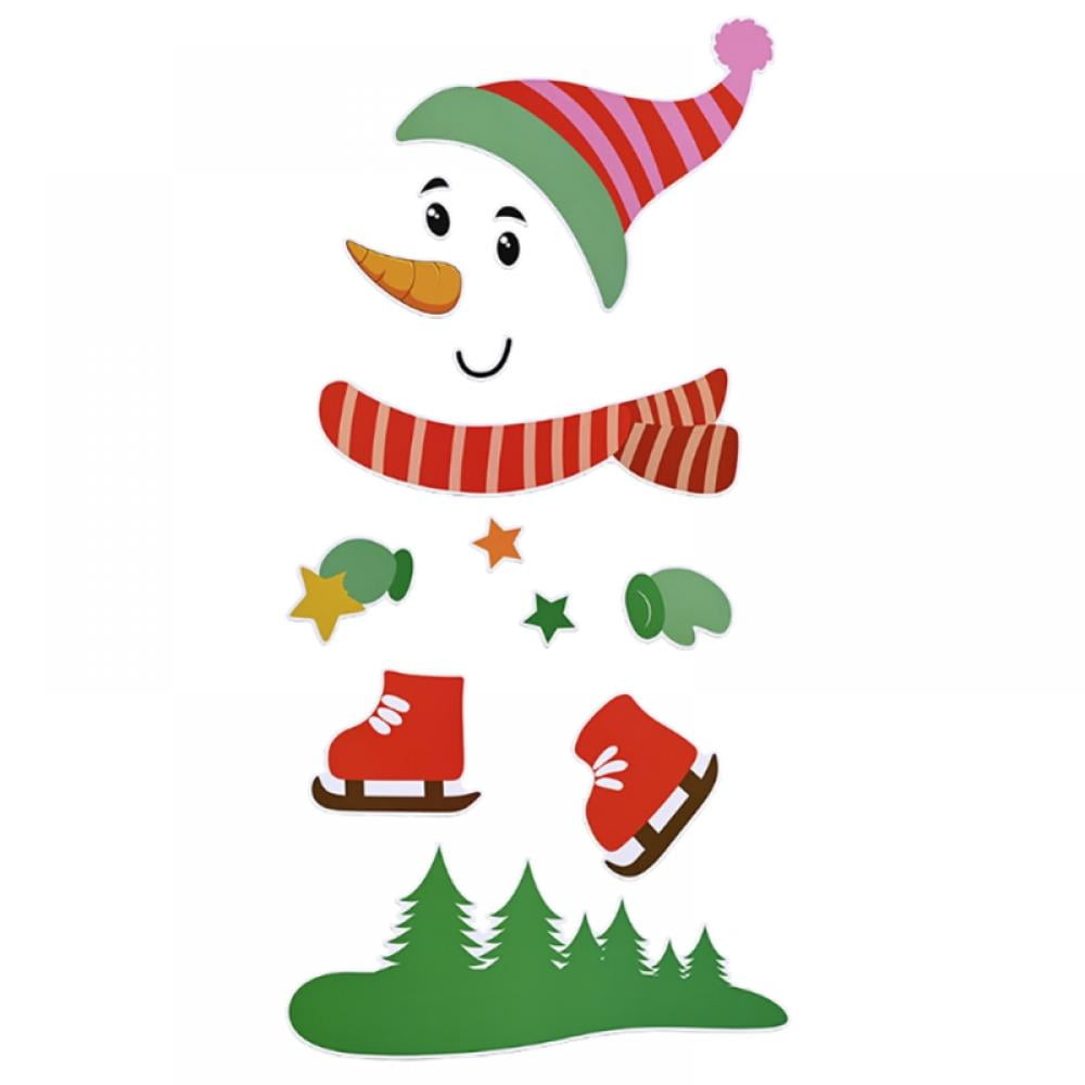 Bangus Christmas Stickers for Refrigerator,Snowman Santa Elk