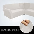 thumbnail image 5 of SHANNA Velvet L Shape 5 Seater Sofa Cover, L Shape Couch Covers Corner Sectional Couch Sofa Slipcover Furniture Protector, White, 5 of 8