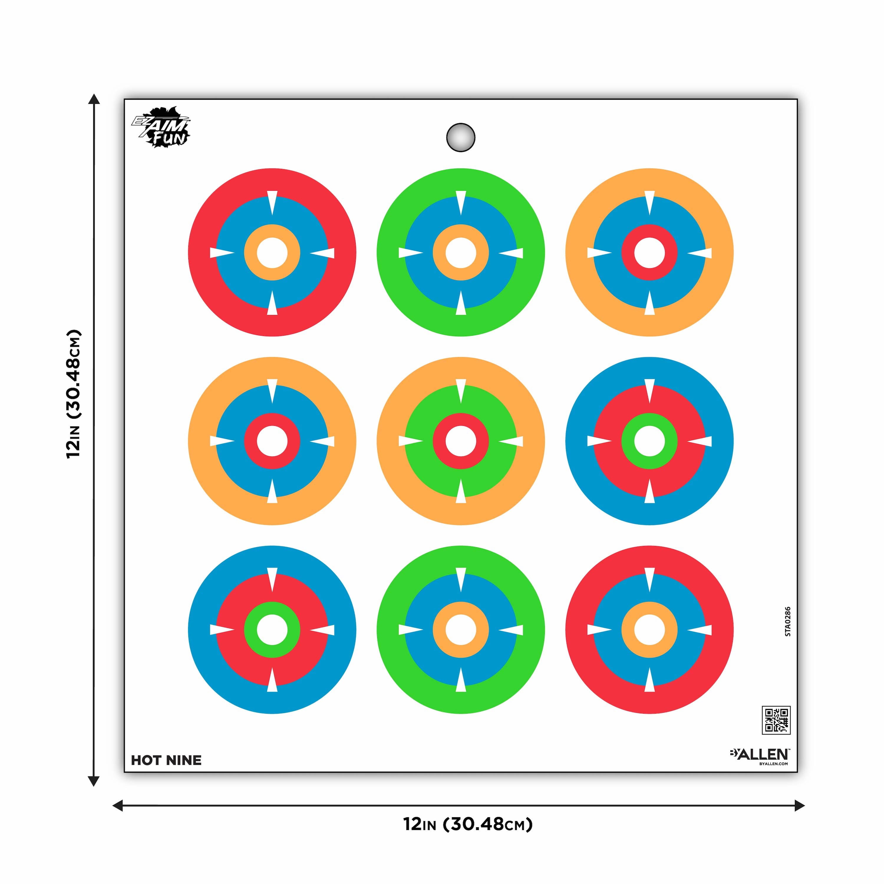 Ez Aim Fun Paper Shooting Targets, Plinking the Day Away, 12 In Square, 12-Pack, Multi-Color, 2 Pack