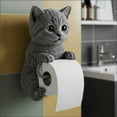 thumbnail image 3 of Cat Toilet Roll Holder, 3D Simulation Cat Shaped Paper Holder, Funny Cute Tissue Paper Roll Storage Stand, Wall Mounted Cats Paper Holders Cute Decorative Toilet Papers Holders for Cats Lover, 3 of 5