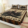 thumbnail image 3 of Homewish Jungle Animal Wolf Bed Sheets,Howling Wolves King Sheets,Brown Beige Sheet Set For Adults,Ultra Soft Home Decor,4pcs, 3 of 7