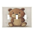 thumbnail image 2 of Switch Panel 4.48x4.56In Switch Plate Wall Panel Living Room Kitchen Bedroom Study Switch Panel Stylish Decoration Cartoon Grey Bear, 2 of 8