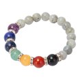 thumbnail image 5 of Pulsera De Chakra Cuerda Elástica Alivio Del Estrés Relajante Pulsera De Cuentas Estrechamente Conectada Para Meditación Fiesta Curación Gris, 5 of 5