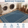 thumbnail image 6 of Nanan 5'x7' Scalloped Jute Area Rug Natural Solid Rug, Farmhouse Washable Rug Non-Slip Indoor Carpet for Living Room Bedroom Home Office, Blue, 6 of 9