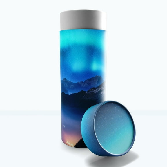 Beautiful Scenes - Aurora Borealis Scattering Urn - Biodegradable Urns for Human Ashes Adult for Funeral, Burial, Niche, or Columbarium Cremation - Urns for Adult Ashes - Scattering Urns - Small