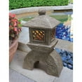 thumbnail image 1 of Design Toscano AL58699 Statue de Lanterne de Pagode Illuminée, Pierre Grise, 1 of 4
