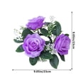 thumbnail image 3 of Nkmbld Spring Wreaths for Front Door Rose Candle Wreath Artificial Silk Flower Ring Leaf Candle Wreath Wedding Valentine Day Party Table Candlestick Decorations, 3 of 6