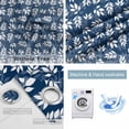 thumbnail image 6 of Navy Blue White Leaves Blackout Curtains for Bedroom, Spring Pastoral Rustic Botanical Room Darkening Window Drapes for Living Room, Thermal Insulated Grommet Curtains, 52x96 inch, 2 Panels, 6 of 9