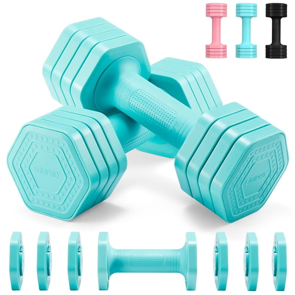 Set de mancuernas ajustables Equipro de 2 a 5 lb con mango suave de TPU