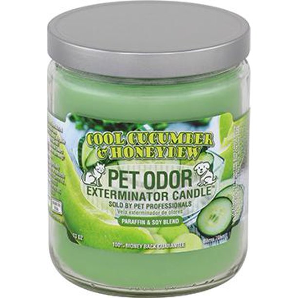 Pet Odor Exterminator Candle 13oz jar, Cool Cucumber & Honeydew