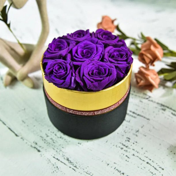 Rosa eterna en caja para mujer, Rosa preservada, regalo de Navidad, boda, día de la madre, San Valentín, amor eterno